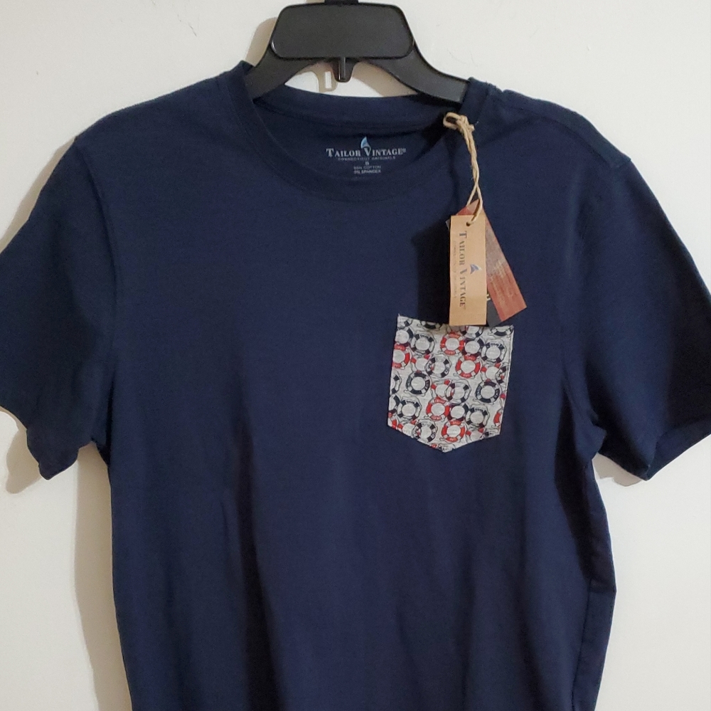 Tailor Vintage Mens Pocket TShirt Navy
